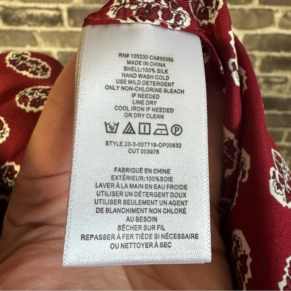 NWT Joie Noleen Jumpsuit in Rhubarb 100% silk button chest pockets - Picture 15 of 15